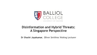 Online Lecture: Dr Shashi Jayakumar