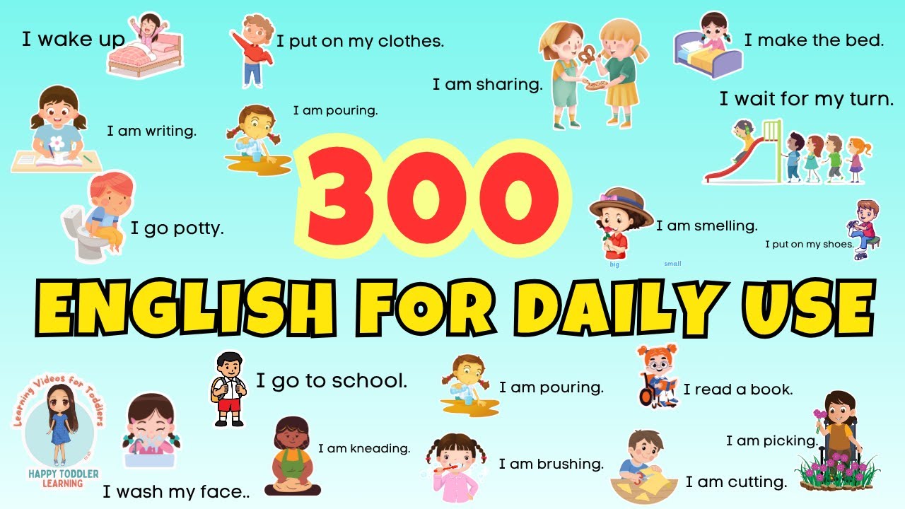 Daily Use English Sentences for Kids | Routines and Action Words |English Vocabulary |Opposite Words