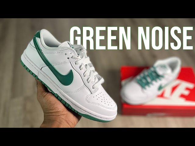 NIKE DUNK LOW WHITE GREEN NOISE ON FEET REVIEW - YouTube