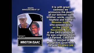 Winston Isaac ~ Short Obituary