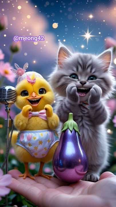 ningnang e cute eggplant chicken cat #cat #cat #cute #cheerfulcat #cutecat #cute #funny