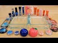 Blueberry vs Peach - Mixing Makeup Eyeshadow Into Slime! Special Series 146 Satisfying Slime Video