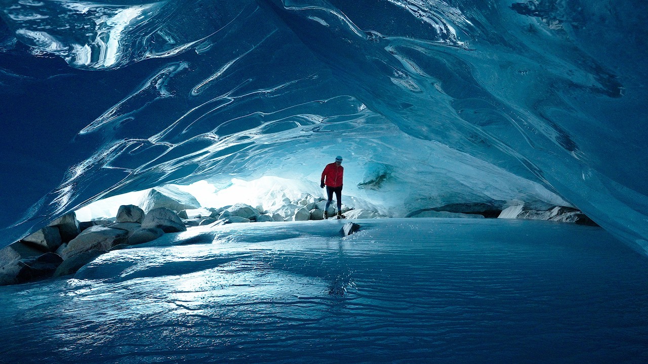 Ледяные пещеры Мортерач (Швейцария): Самые красивые моменты за 3 минуты
