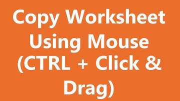 Excel Shortcuts - Copy Worksheet With Mouse