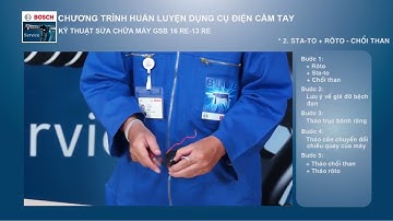 Hướng dẫn sửa Máy khoan Bosch GSB 10RE, 13RE, 16 RE Phần 2  Stato, rô to, chổi than