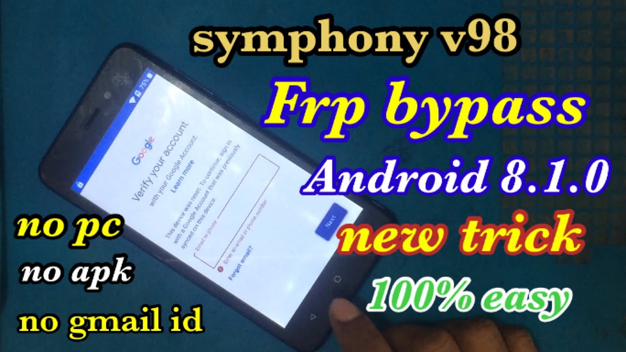 SYMPHONY V98 Frp BYPASS GOOGLE ACCOUNT BYPASS EASY WAY