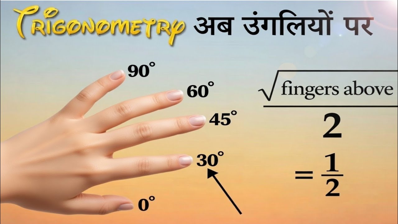 Trigonometry की Values निकाले सिर्फ अपनी उंगलियों को देखकर | Trigonometry Hand Trick 