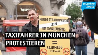 Taxifahrer In München Protestieren