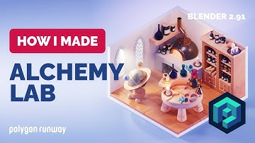 Alchemy Lab in Blender 2.91 - 3D Modeling Process | Polygon Runway