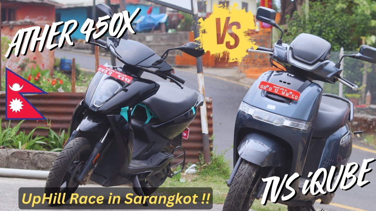 ATHER 450X VS TVS ICUBE COMPARISON IN NEPALI | UPHILL TEST IN SARANGKOT | HONEST REVIEW