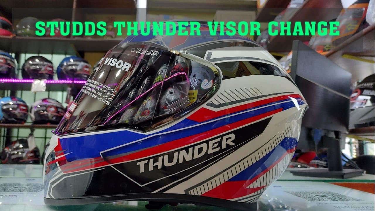 STUDDS THUNDER FULL FACE HELMET VISOR CHANGE PROCEDUREHELMET TRACT
