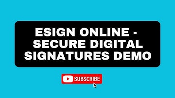 ESign Online - Secure Digital Signatures Demo