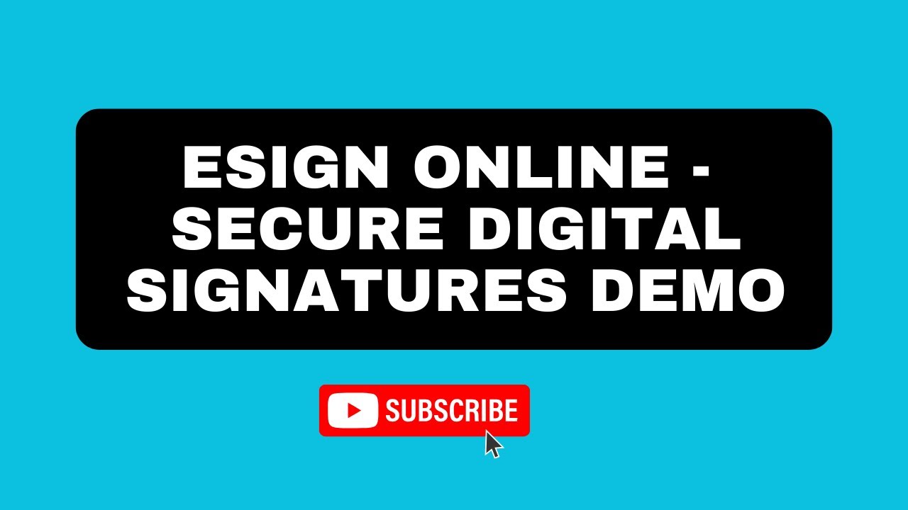 ESign Online - Secure Digital Signatures Demo - YouTube