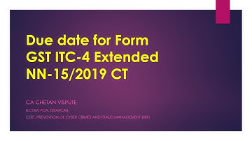 GST ITC-04 DATE EXTENSION