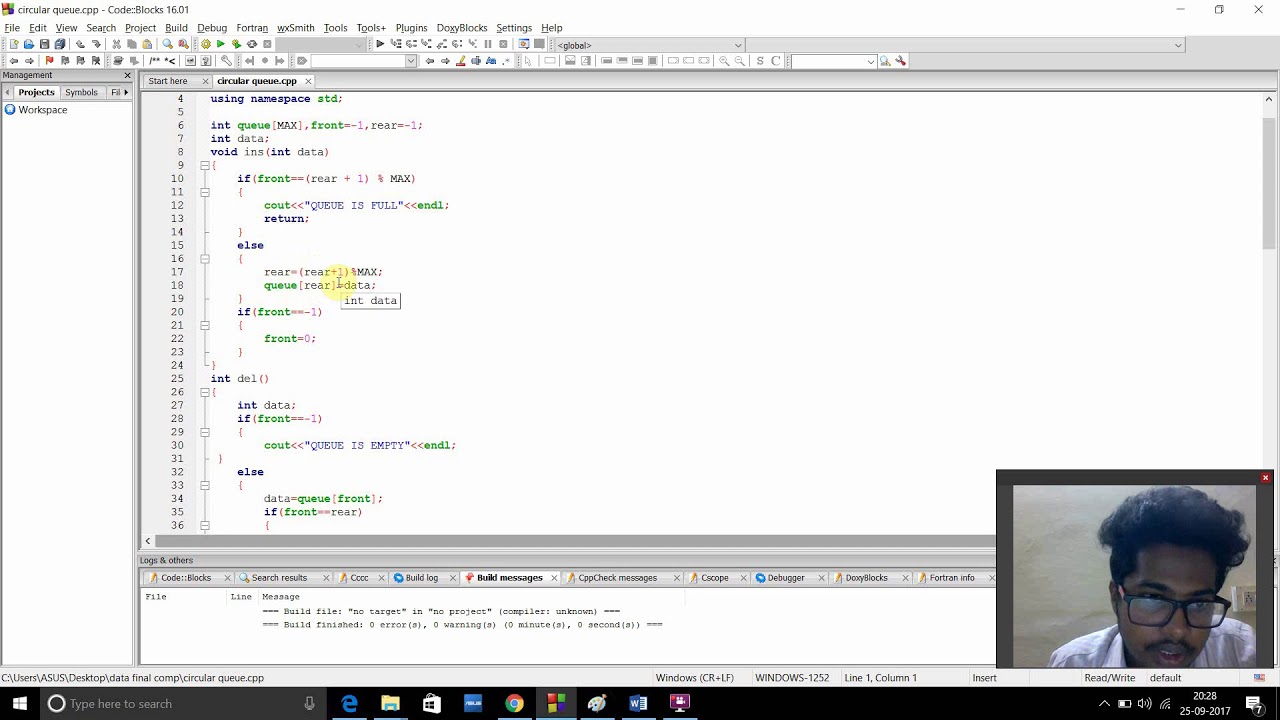 circular queue using array - YouTube