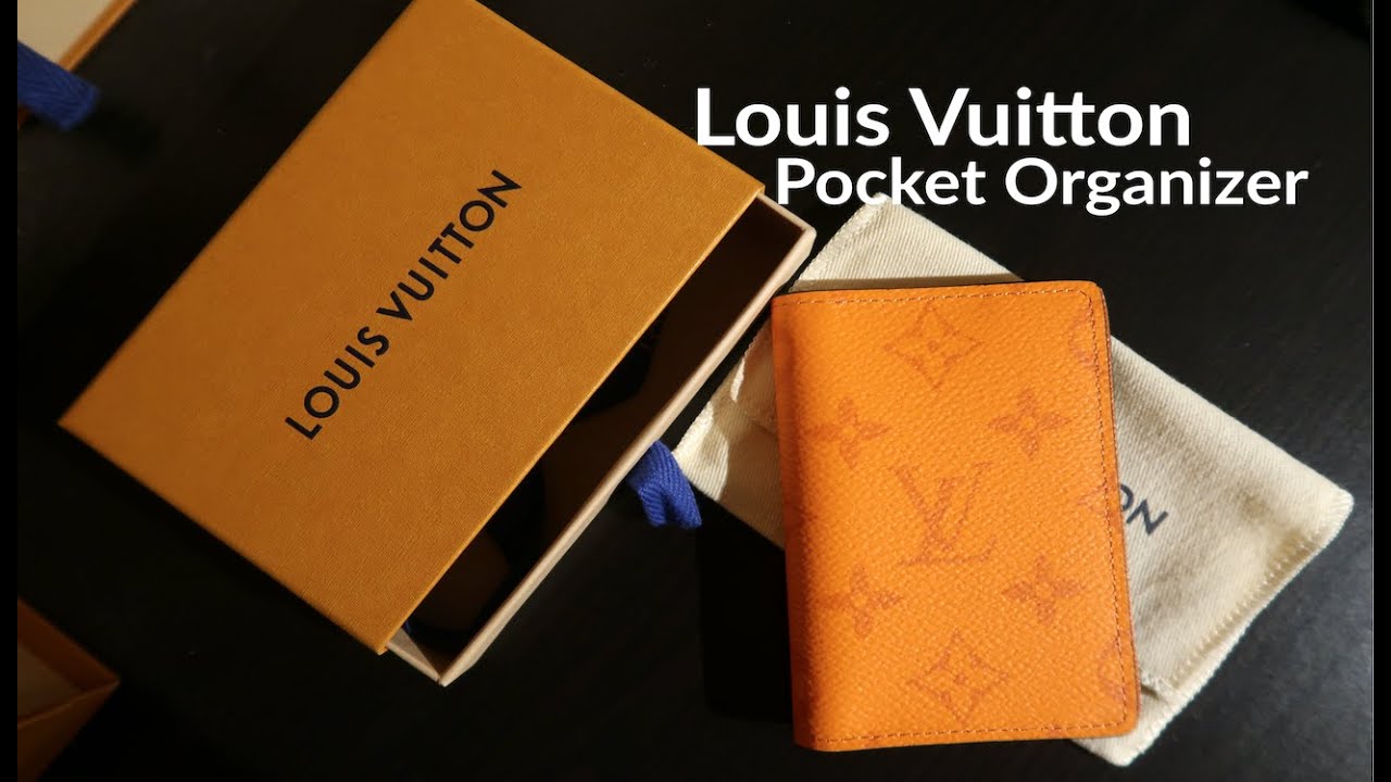 Louis Vuitton Pocket Organizer Monogram Eclipse Volcano Orange in