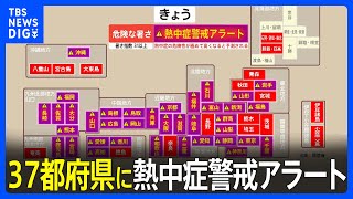 37都府県に熱中症警戒アラートを発表　東北から九州まで広い範囲で危険な暑さ予想｜TBS NEWS DIG