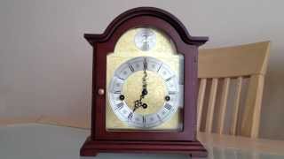 FRANZ HERMLE ARCHED DIAL 8 DAY WESTMINSTER CHIME BRACKET MANTLE CLOCK CHIMING.