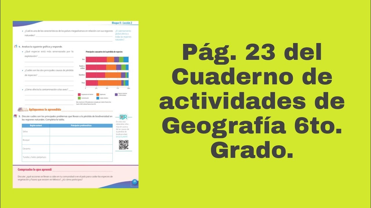 Pag 23 Del Cuaderno De Actividades De Geografia Sexto Grado Youtube