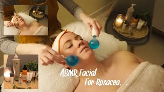 ASMR relaxing facial to help with Rosacea | Hand & Arm massage w/music | Soft spoken throughout.