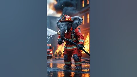 If Animals Had Jobs  |  When an Elephant Becomes a Firefighter 🐘🔥  #animation #animals #cartoon