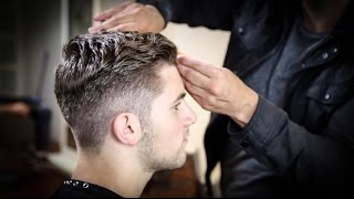⁣College Haircut For Guys | Thick Wavy Combed Back Haircut Tutorial | MATT BECK VLOG 63