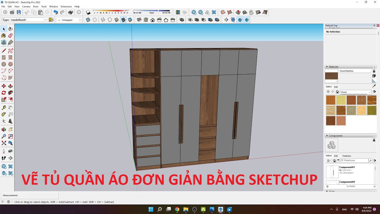 Bài TH2 - Vẽ Tủ Quần Áo Bằng Sketchup - YouTube