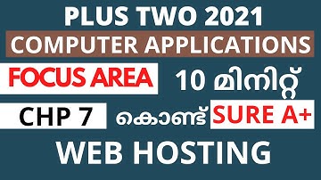 Chapter 7 | Focus Area 2021 | Plus Two Computer Application | Web Hosting | Exam Kerala 2021