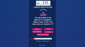 VIT 2025 SAMPLE QUESTION | Aptitude | Logical Reasoning #vit #vit2025