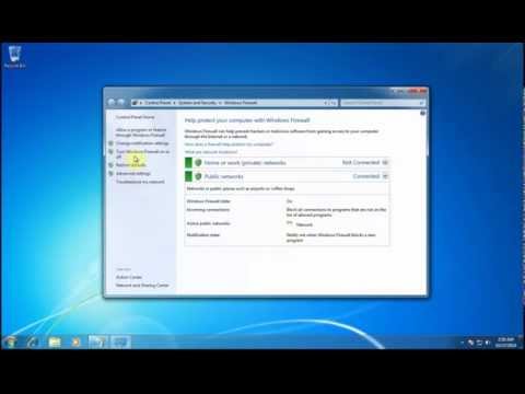 וִידֵאוֹ: כיצד להשבית את חומת האש של Windows 7