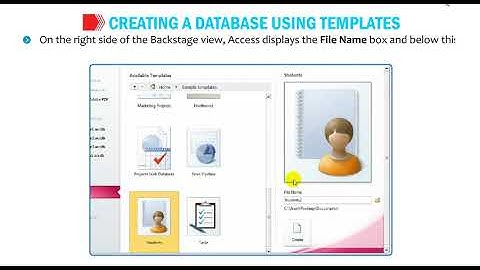 Creating a Database using Templates