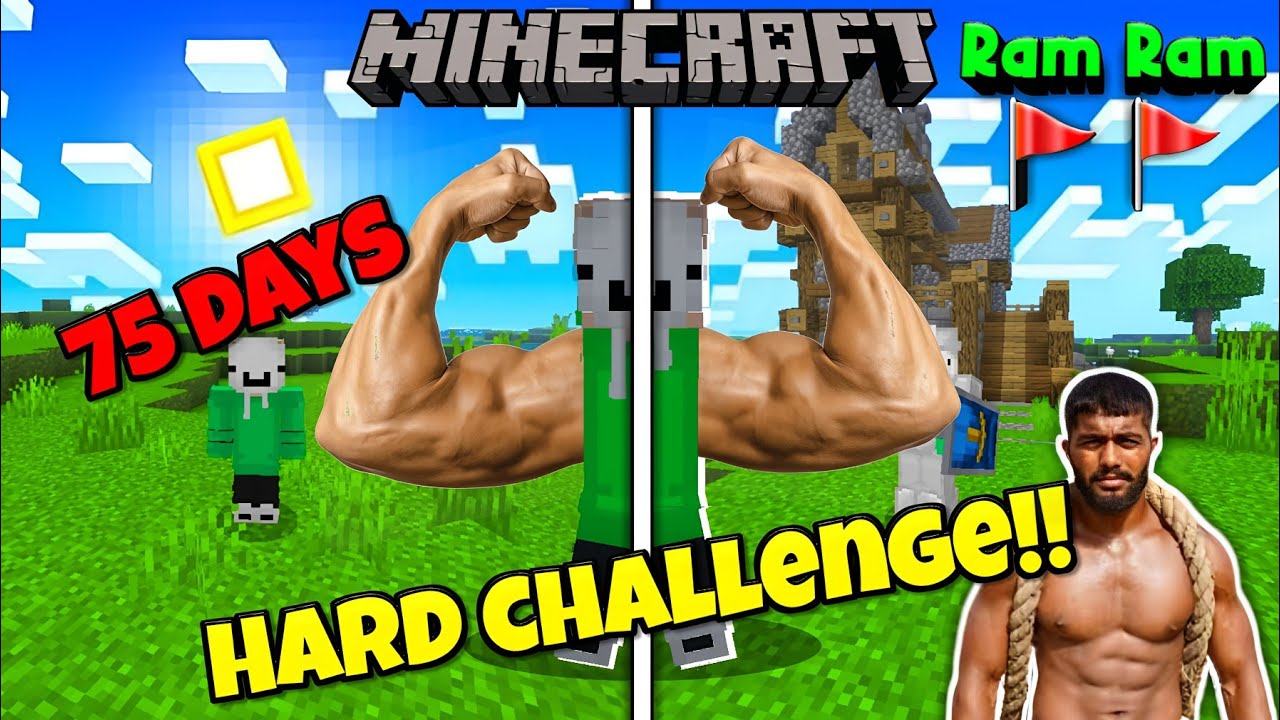 🤜75 hard challenge in Minecraft 🤛|75 days hard challenge in Minecraft ...