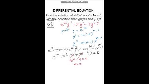 DIFFERENTIAL EQUATION || x^2 y