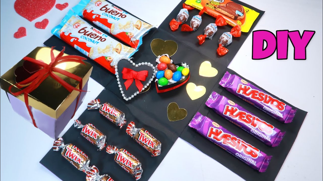 💝 💝 dulce explosiva cartulina, idea regalo para San Valentín, Channelli manualidades - YouTube
