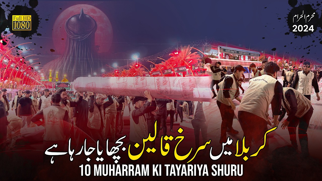 Karbala Me Red Carpet 😭 10 Muharram Ki Tayarian Shuru 🙏🏻 Karbala Iraq