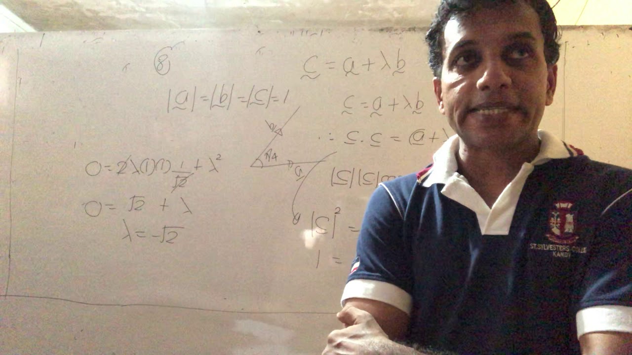 COMBINED MATHS Revision on Vectors Video 3 by SHAM sir