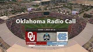 2026 Oklahoma vs North Carolina | 6-20-2026 | College World Series Finals Game 1 | Oklahoma Radio