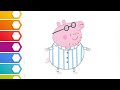 😍🥰dad peppa pig🐷l father peppa pig drawing l colorful❤💛💚💙drawing for kids l easy drawing l Peppa pig