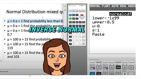 Inverse Normal Distribution Calculations (InvNorm) for TI-83 & TI-84: IB: A and I.