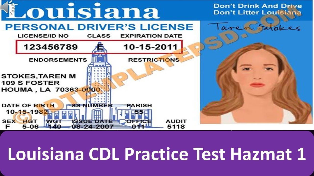Louisiana CDL Practice Test Hazmat 1 YouTube
