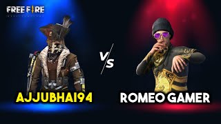 Ajjubhai94 vs Romeo Gamer Best Clash Battle Aukat Ki Baat Gameplay - Garena Free Fire