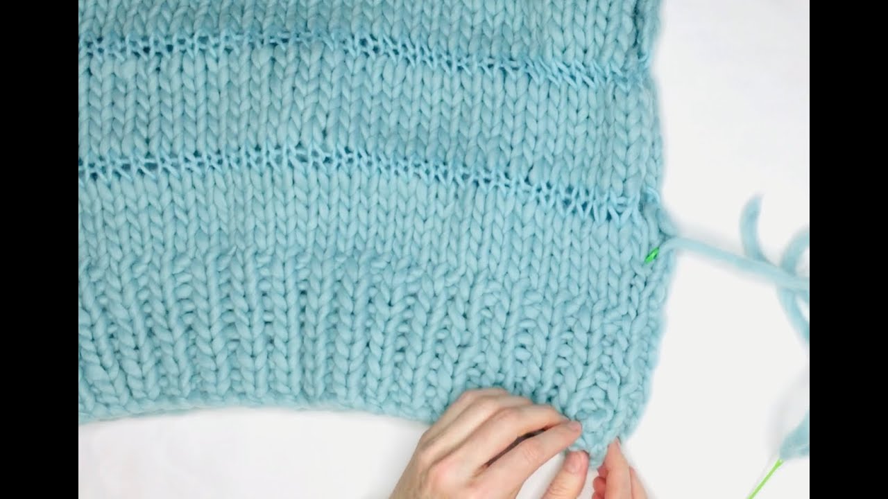 Strickstücke unsichtbar zusammennähen - Matzratzenstich.