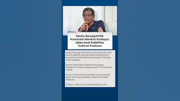 Rocky Gerung Kritik Kritik Keras Menkeu Baru: Pernyataan Purbaya soal 17+8 Tuntutan Rakyat Blunder