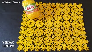 🌻Centro de mesa em croche com módulos com a linha Anne/Passo a passo/Para iniciantes(Versão destro)