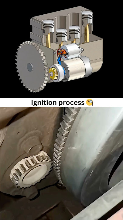 Ignition process - Engine Starter Motor Working ✅ #automotive #engineering #3ddesign #solidworks
