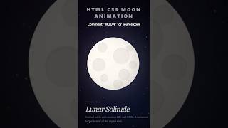 Moon Art Created Solely with HTML &amp; CSS!