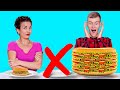 SMALL VS MEDIUM VS BIG CHALLENGE ||Giant vs Tiny Food For 24 HOURS by 123 GO! CHALLENGE