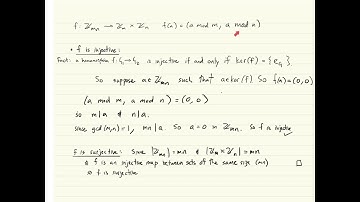 11.2 Z/mn is isomorphic to Z/m times Z/n if (m,n)=1