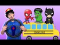 Wheels on the Bus Superheroes | Superhero Song | Hey Dana