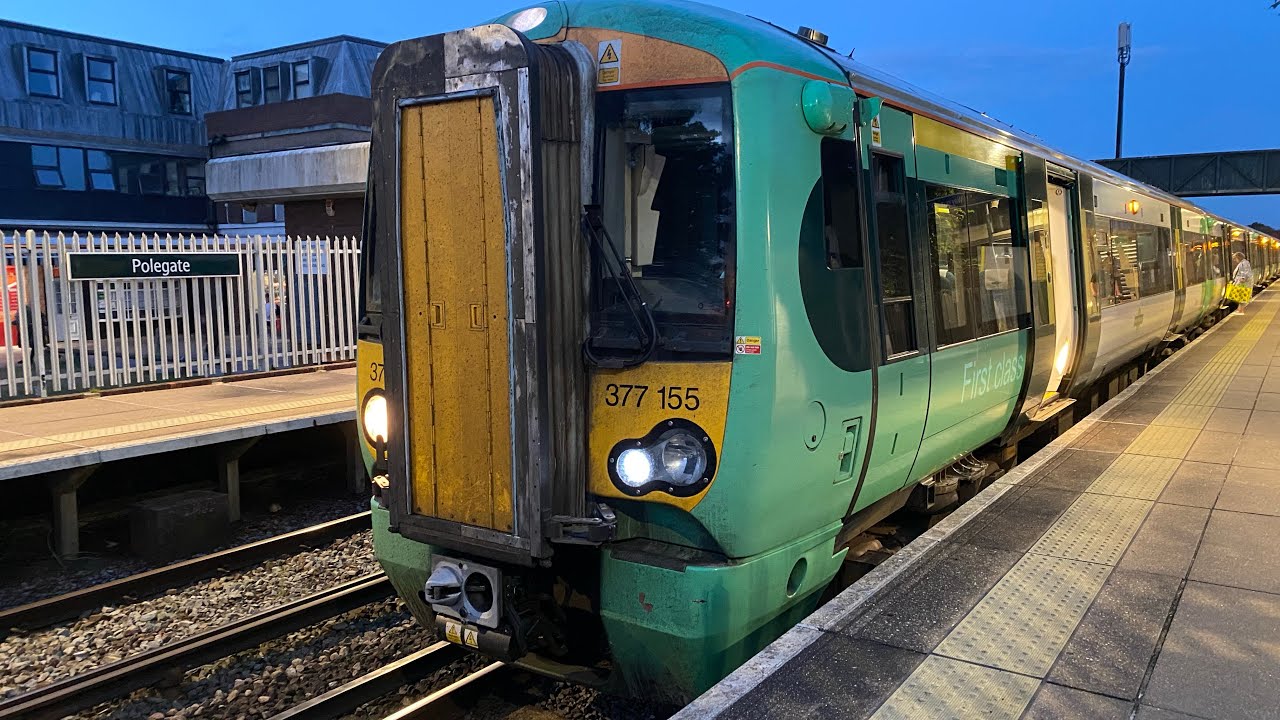 Class 377155 and 377145 depart Polegate for London Victoria
